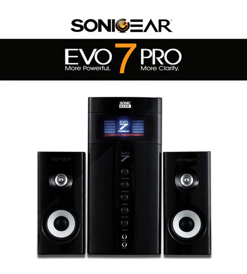 SonicGear Evo 7 Pro 2.1 Channel PC Speakers 2.1 with Bluetooth / FM Radio / SD Slot / USB Slot / Aux Input / Mic